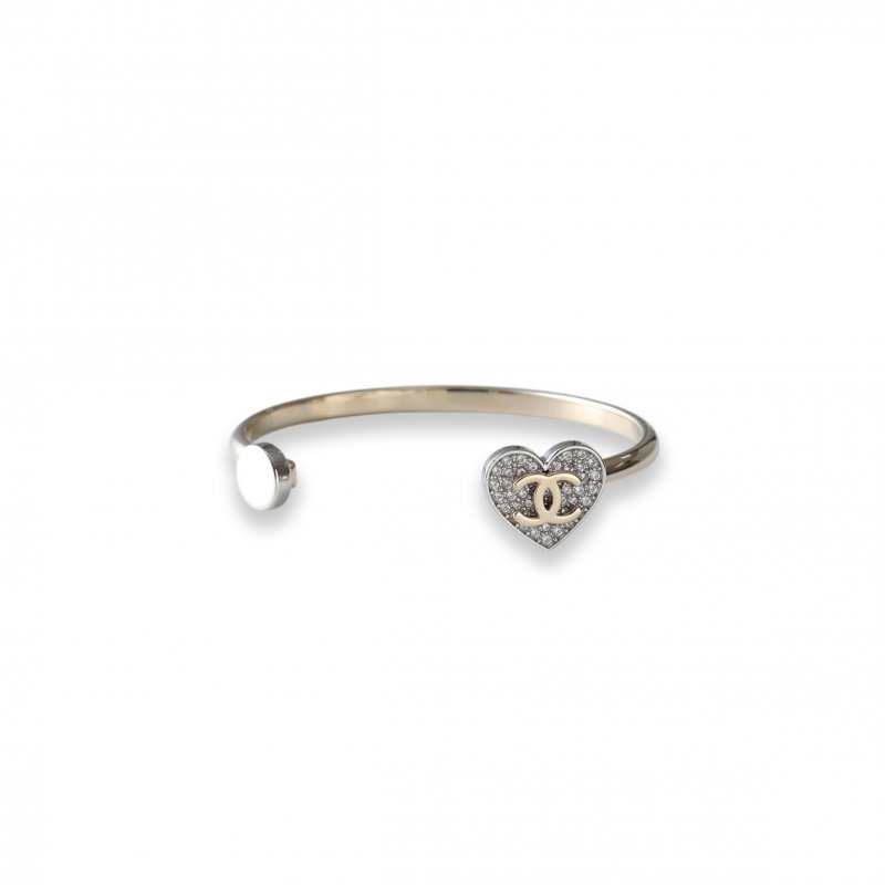 (image for) CHANEL HEART CUFF BRACELET IN GOLD AND SILVER