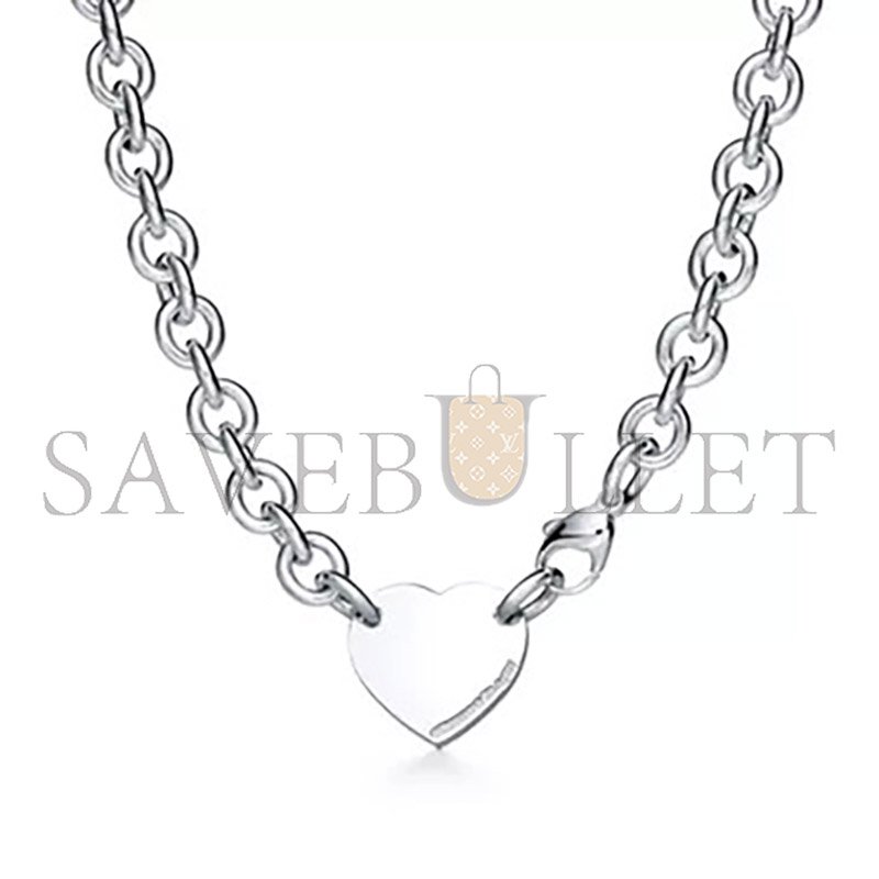TIFFANY HEART TAG CHAIN LINK CHOKER IN SILVER 19936562 [M16263] Shoes Jewelry Bag Watch Clothing 