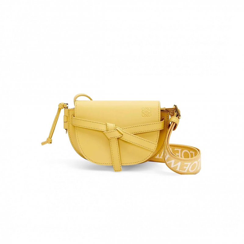 (image for) LOEWE MINI GATE DUAL BAG IN SOFT CALFSKIN AND JACQUARD A650N46X13-7969 (21*12.5*9.5cm)