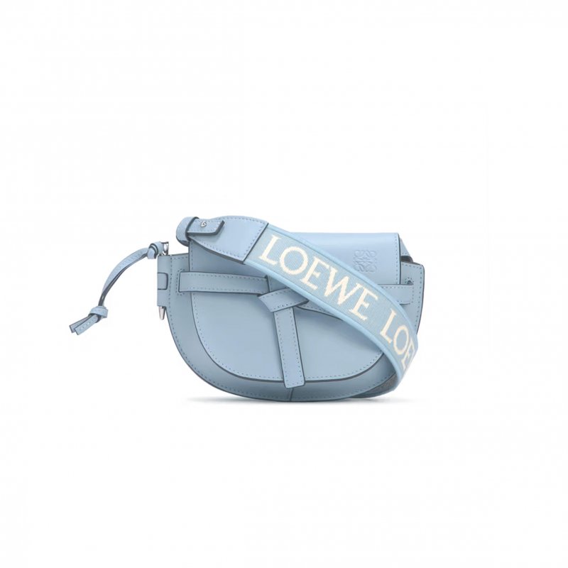 (image for) LOEWE MINI GATE DUAL BAG IN SOFT CALFSKIN AND JACQUARD A650N46X13-5265 (21*12.5*9.5cm)