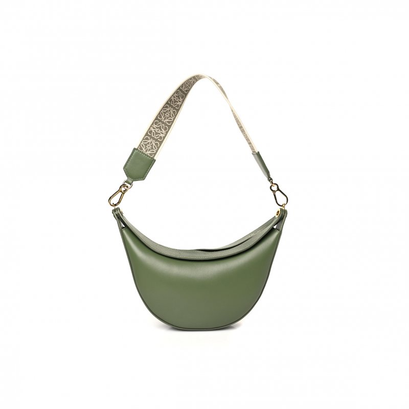 (image for) LOEWE SATIN CALFSKIN JACQUARD SMALL LUNA BAG AVOCADO GREEN (20*14*6cm)