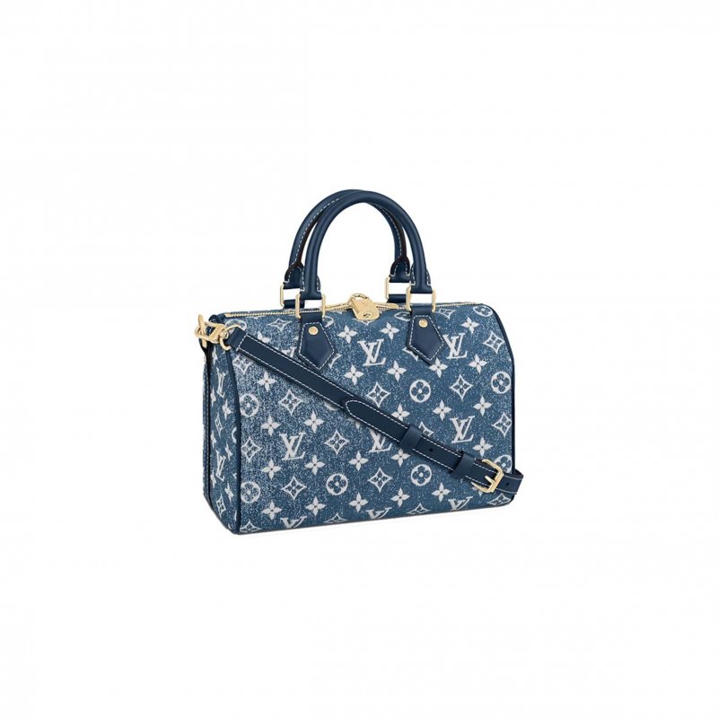 (image for) LOUIS VUITTON MASTER DENIM MONOGRAM JACQUARD SPEEDY BANDOULIERE 25 BLEU M59609 (25*19*15cm)