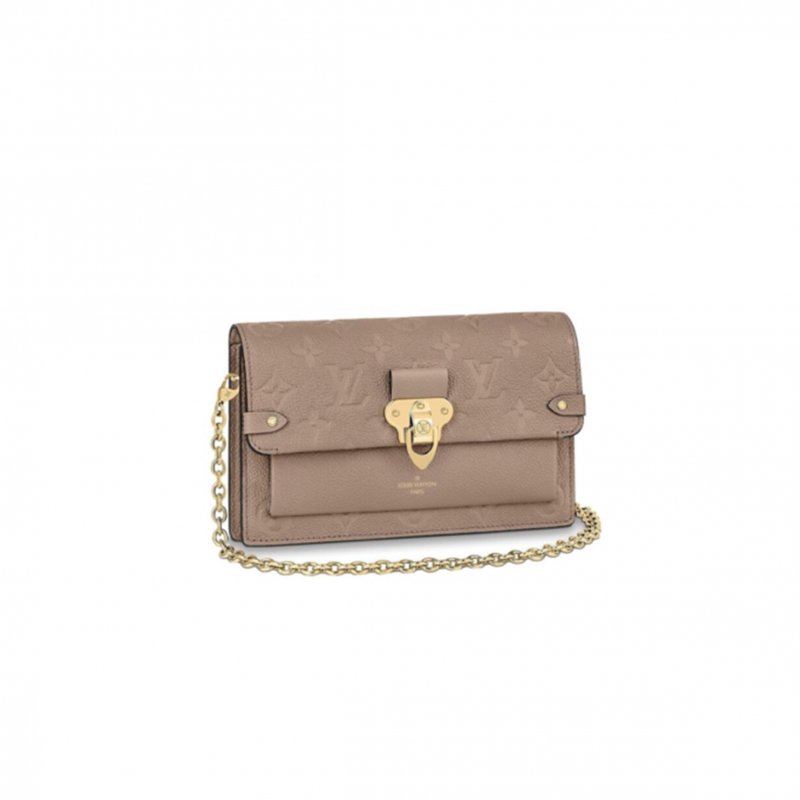 (image for) LOUIS VUITTON MASTER PLATINE MONOGRAM EMPREINTE VAVIN CHAIN WALLET SILVER HARDWARE M69423 (19*12*4cm)