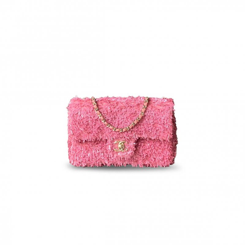 (image for) CHANEL GLITTER FLAP SILVER PINK AP9800 (20*12*6cm)