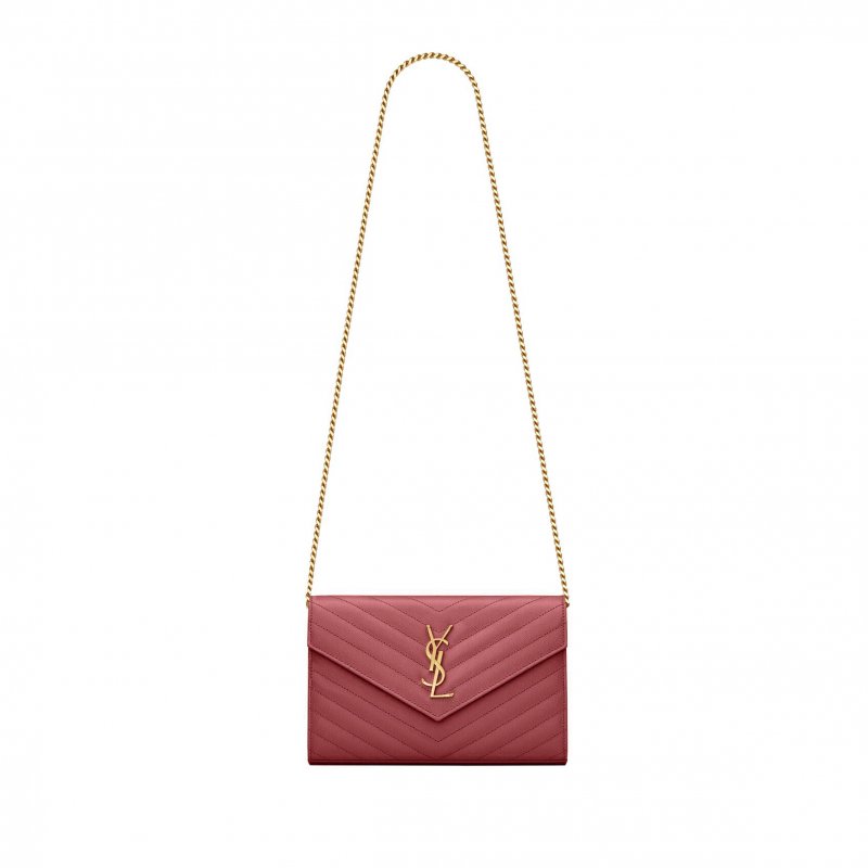 (image for) YSL CLASSIC CASSANDRE CHAIN WALLET IN GRAIN DE POUDRE LEATHER 377828BOW016008 (22.5*14*4cm)