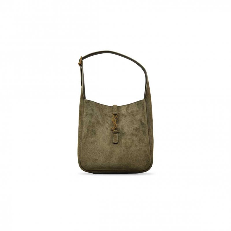 (image for) YSL LE 5 À 7 SUEDE HOBO BAG IN OLIVE 713938 (23*22*8.5cm)