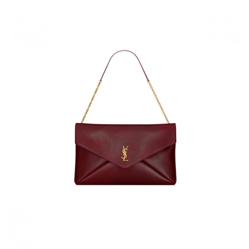 (image for) YSL CASSANDRE LARGE POUCH ON CHAIN IN SHINY LEATHER 855802 (35*22*3cm)