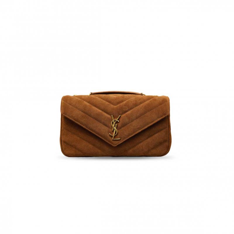 (image for) YSL LOULOU MATELASSÉ SUEDE SHOULDER BAG 801439 (29*17*8cm)