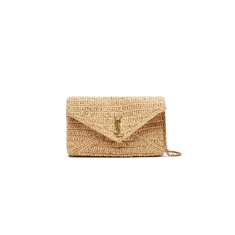(image for) YSL CASSANDRE MINI RAFFIA SHOULDER BAG 819271 (19*12*3cm)