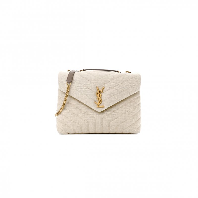 (image for) YSL LOULOU MEDIUM CHAIN BAG IN LINEN 4872161571476 (32*22*12cm)