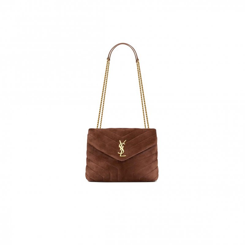 (image for) YSL LOULOU SMALL CHAIN BAG IN SUEDE 494699320025 (23*17*9cm)