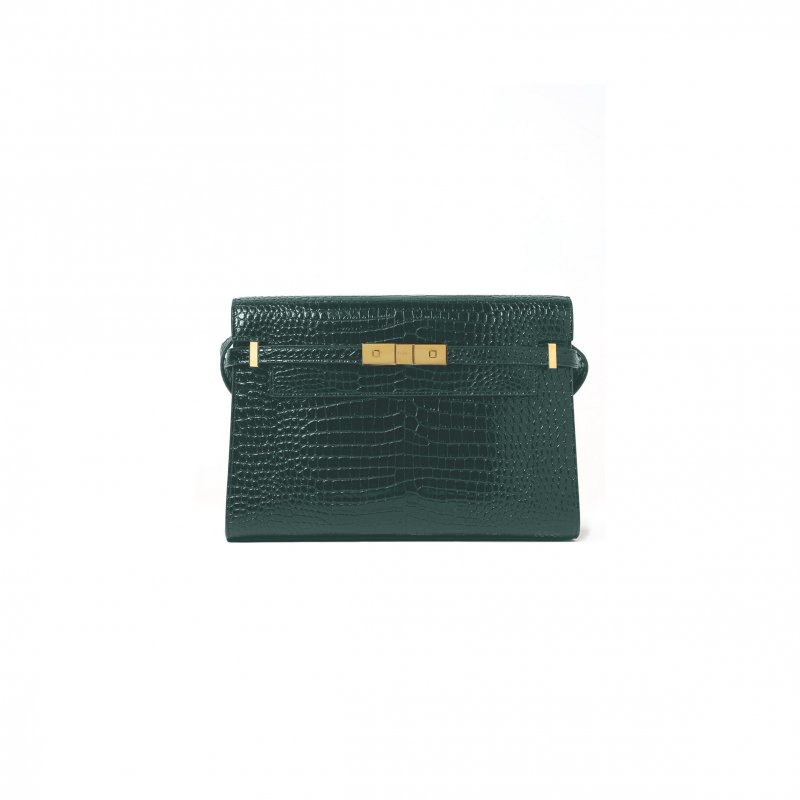 (image for) YSL MANHATTAN SHOULDER BAG IN SHINY CROCODILE-EMBOSSED LEATHER 579271359746210 (29*20*7.5cm)