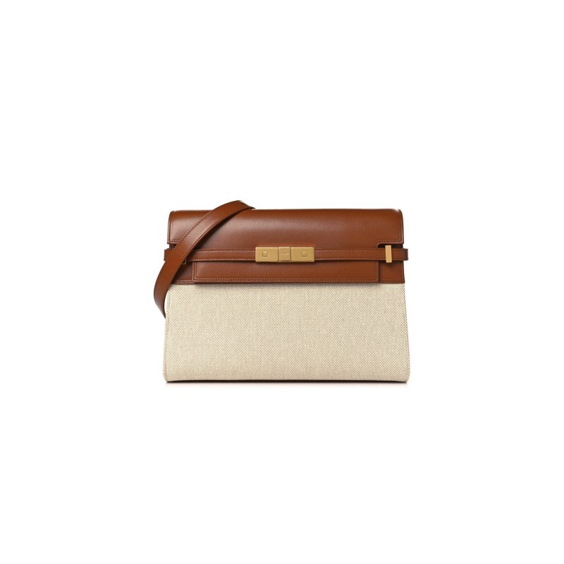 (image for) YSL MANHATTAN SHOULDER BAG IN LEATHER AND CANVAS SHOULDER BAG 5792711243079 (29*20*7.5cm)