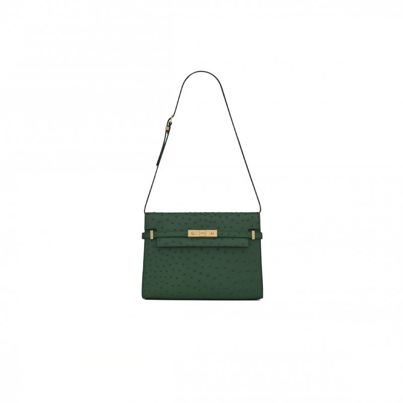 (image for) YSL MANHATTAN SHOULDER BAG IN OSTRICH 579271L3F0W3222 (29*20*7.5cm)