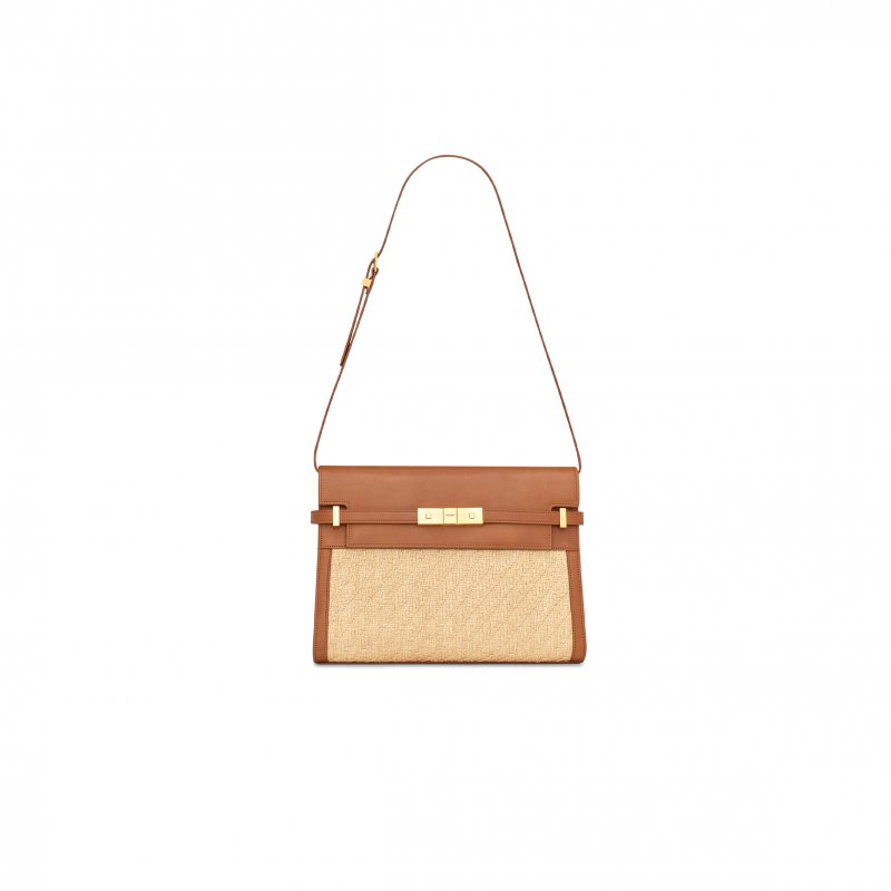 (image for) YSL MANHATTAN IN RAFFIA AND LEATHER 579271FAA7D9783 (29*20*7.5cm)