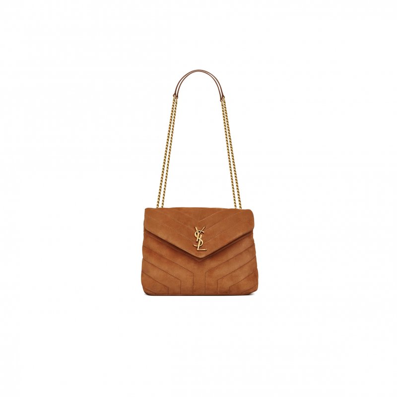 (image for) YSL LOULOU SMALL IN QUILTED SUEDE 4946991U8C77761 (23*17*9cm)