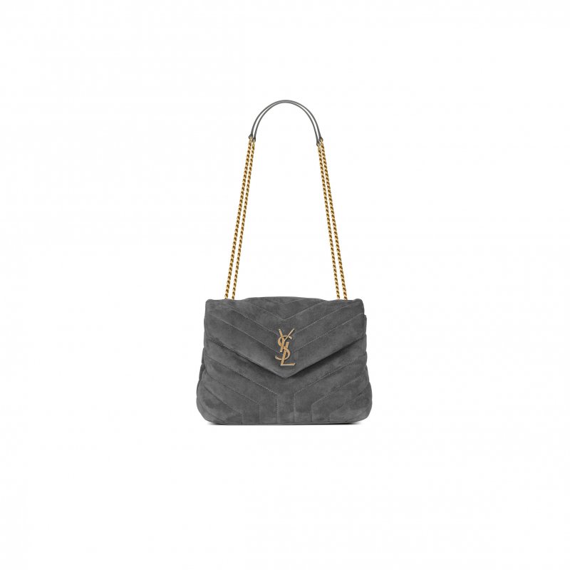 (image for) YSL LOULOU SMALL IN QUILTED SUEDE 4946991U8671112 (23*17*9cm)