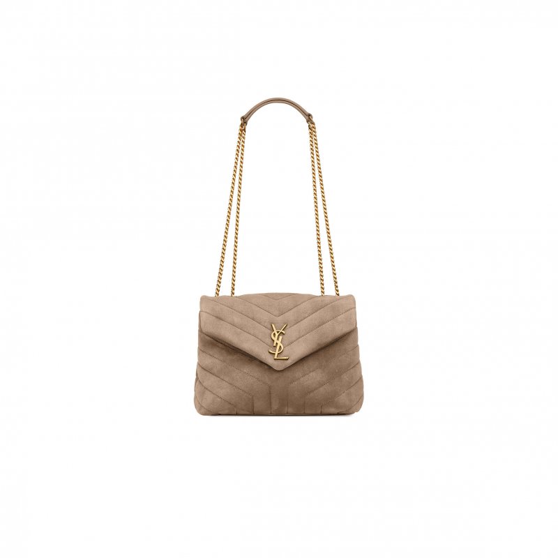 (image for) YSL LOULOU SMALL IN QUILTED SUEDE 4946991U8612346 (23*17*9cm)