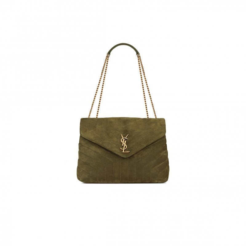 (image for) YSL LOULOU MEDIUM IN QUILTED SUEDE 5749461U8673206 (32*22*12cm)