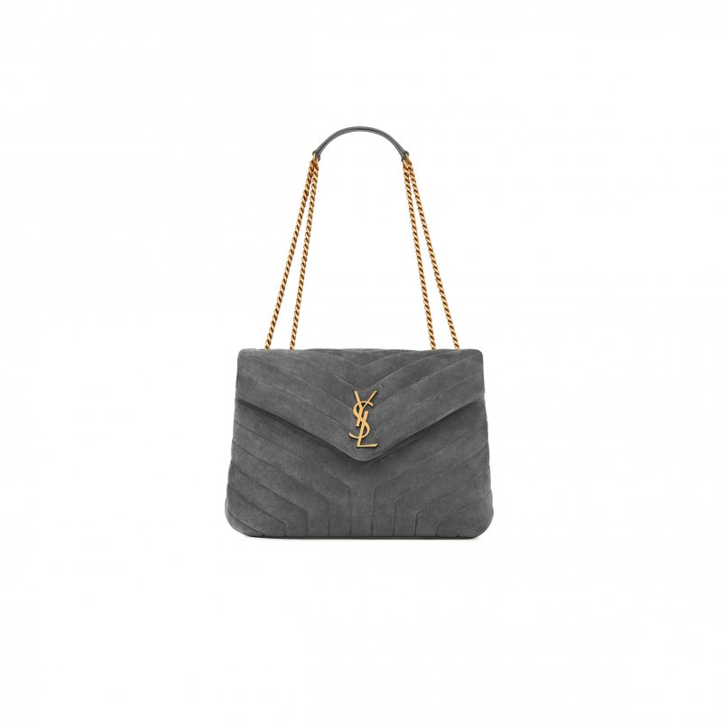 (image for) YSL LOULOU MEDIUM IN QUILTED SUEDE 5749461U8671112 (32*22*12cm)