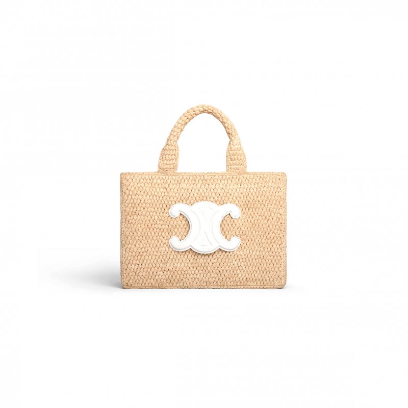 (image for) CELINE SMALL CABAS THAIS IN RAFFIA AND CALFSKIN 116302FF7.01BC (27*19*13cm)