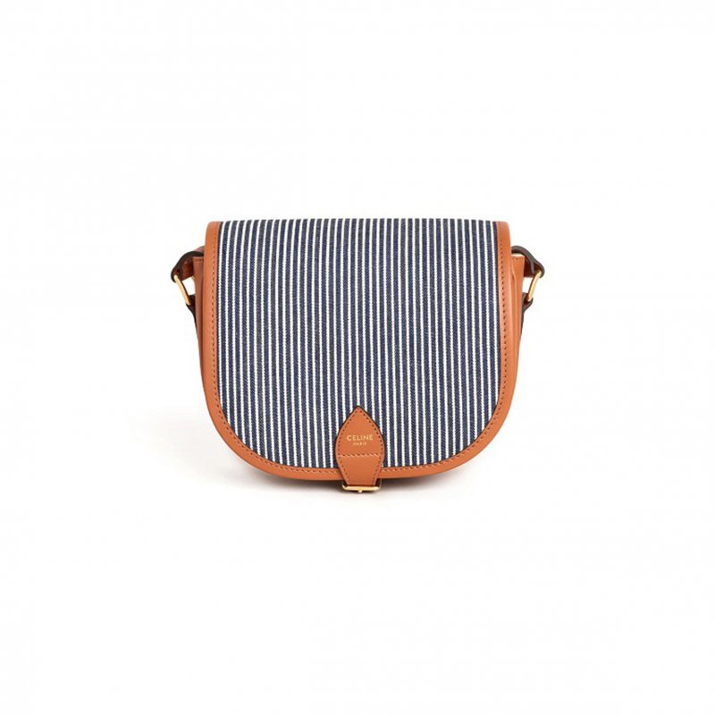 (image for) CELINE MEDIUM CROSSBODY BAG IN CANVAS AND CALFSKIN 192412DF9.07LU (18*17*6.5cm)