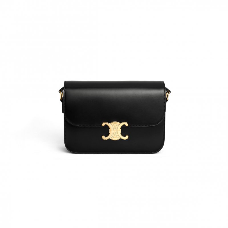 (image for) CELINE MEDIUM CLASSIQUE TRIOMPHE BAG IN SHINY CALFSKIN 187363BF4.38NO (22.5*16.5*7.5cm)