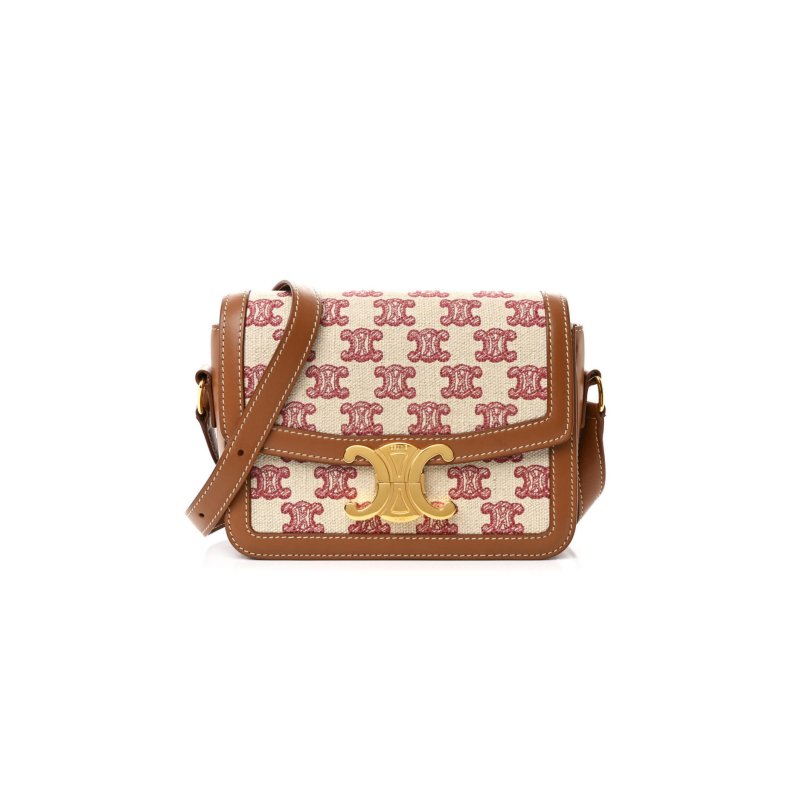 (image for) CELINE SMALL CLASSIQUE TRIOMPHE BAG IN FABRIC AND CALFSKIN 188882DBA.38NU (18.5*14*6cm)