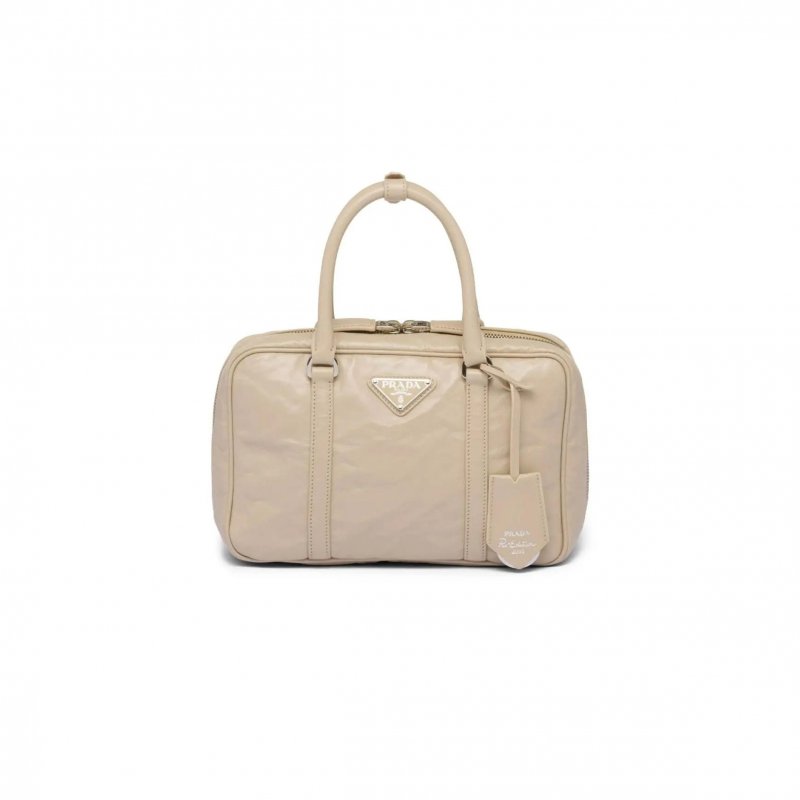 (image for) PRADA MEDIUM ANTIQUE NAPPA LEATHER TOP HANDLE BAG 1BB092 (24*15.5*7cm)