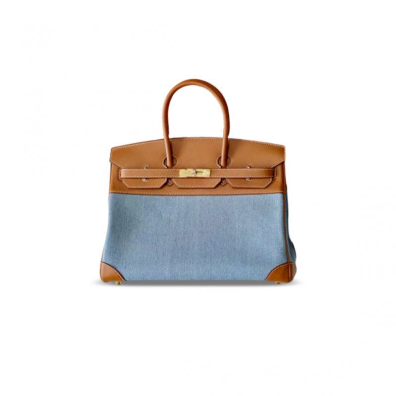 (image for) HERMES MASTER BIRKIN 30 DENIM AND BARENIA LEATHER GOLD HARDWARE (30*22*16cm)