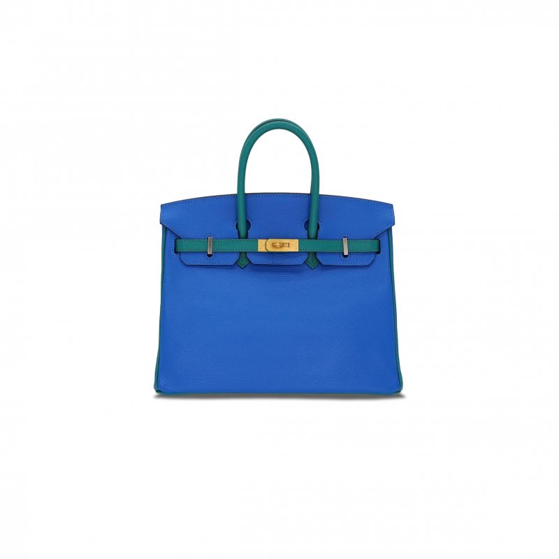 (image for) HERMES MASTER BIRKIN 30 EPSOM ELECTRIC BLUE AND PEACOCK GREEN GOLD BUCKLE H028369CK13 (30*23*15cm)