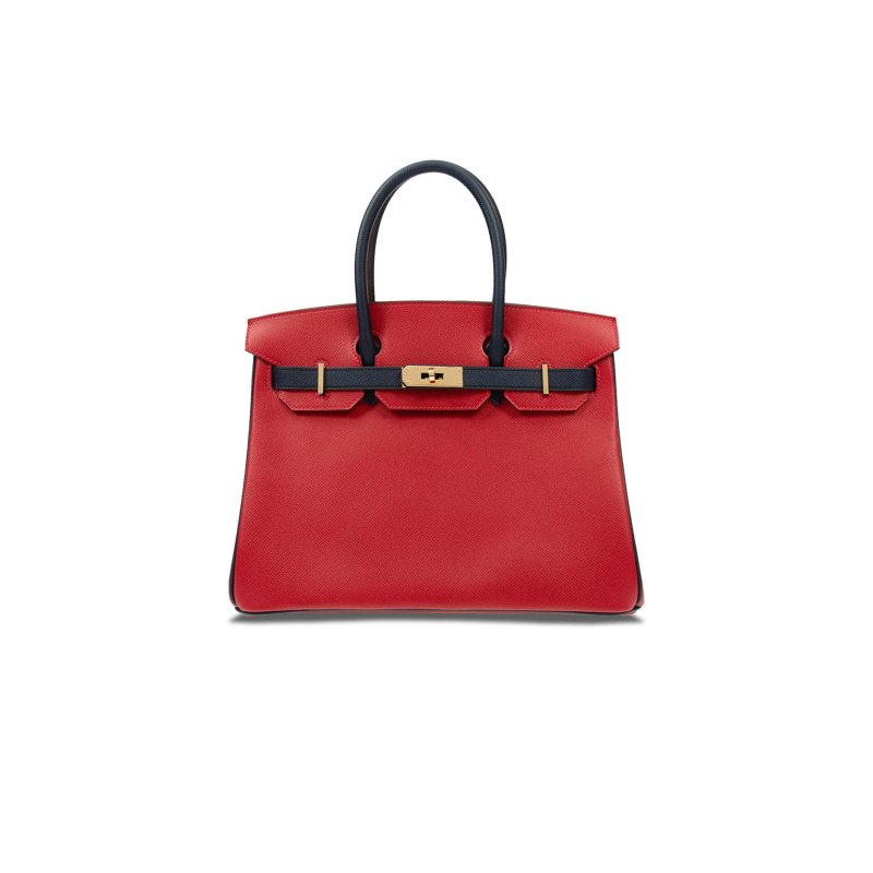 (image for) HERMES MASTER BIRKIN 30 EPSOM FLAG RED WITH BLACK AND GOLD BUCKLE BK30Q576EPCZ (30*23*15cm)
