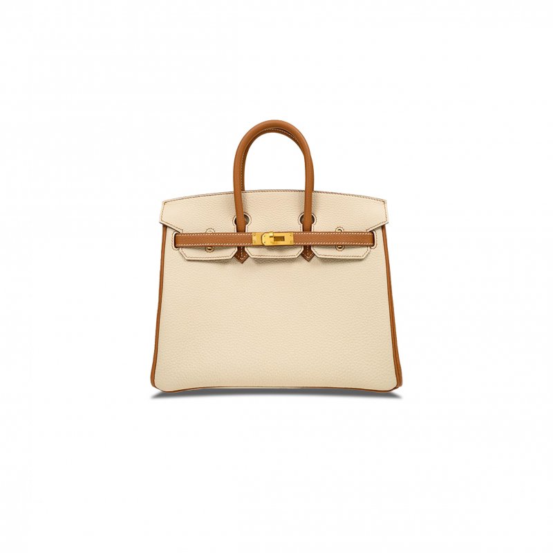 (image for) HERMES MASTER BIRKIN 30 EPSOM SELLIER MILKSHAKE WHITE GOLDEN BROWN GOLD BUCKLE BAG H028368CK3Z (30*23*15cm)