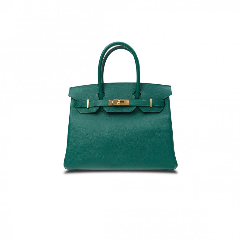 (image for) HERMES MASTER BIRKIN 30 EPSOM VELVET GREEN GOLD BUCKLE BAG BK30Z6EPGP (30*23*15cm)