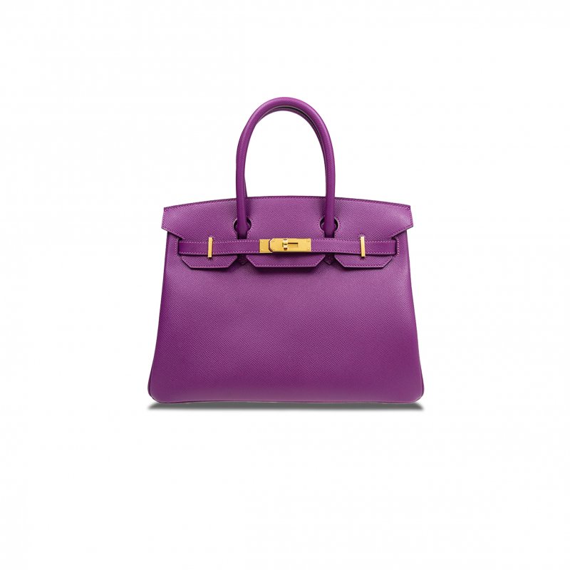 (image for) HERMES MASTER BIRKIN 30 EPSOM  LEATHER ANEMONE PURPLE GOLD BUCKLE BAG BK30P9EPGP (30*23*15cm)