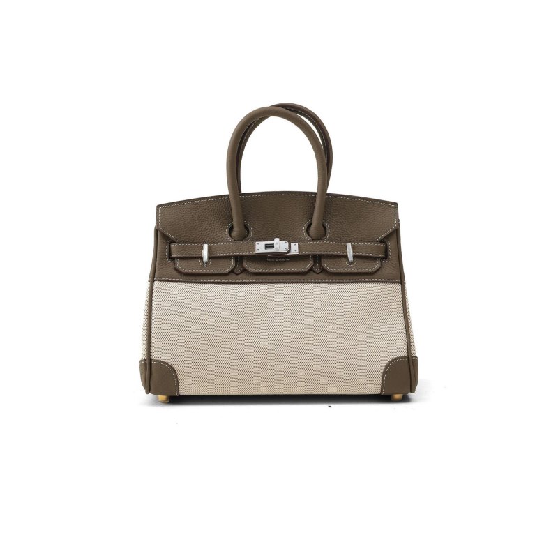 (image for) HERMES MASTER BIRKIN 30 ELEPHANT GREY LEATHER SILVER BUCKLE BAG 10078235 (30*22*15cm)
