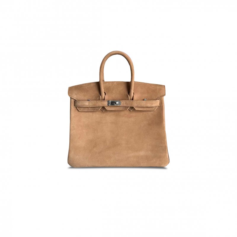 (image for) HERMES MASTER BIRKIN 30 DEERSKIN ELEPHANT GREY SILVER BUCKLE BAG 01B25955 (30*23*15cm)
