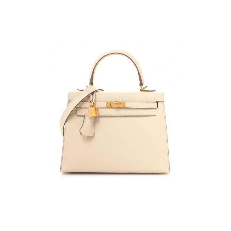 (image for) HERMÈS MASTER EPSOM KELLY 25 MILKSHAKE WHITE WITH GOLDEN BROWN LINING (25*17*7cm)
