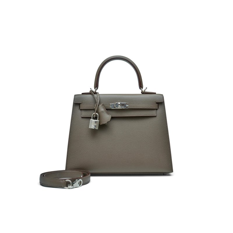 (image for) HERMÈS MASTER GRIS TOURTERELLE EPSOM KELLY 25 SELLIER PALLADIUM HARDWARE (25*17*7cm)