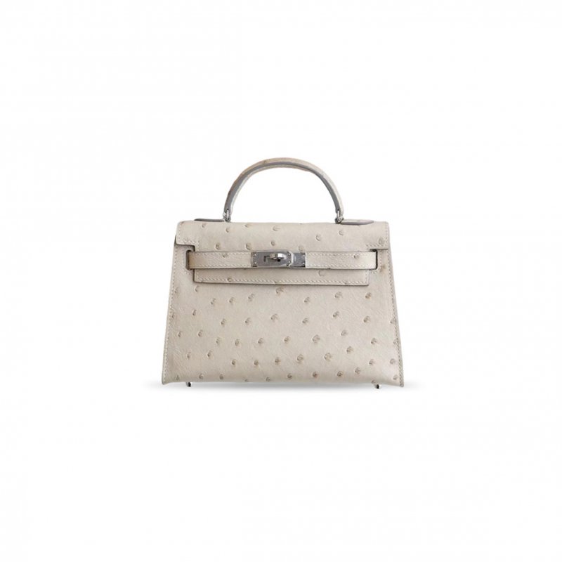 (image for) HERMES MASTER GRIS PERLE OSTRICH MINI KELLY 20 (19*12*5.5cm)