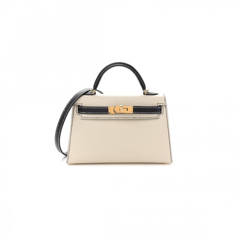 (image for) HERMÈS MASTER EPSOM HORSESHOE MINI KELLY II CRAIE BLACK (19*12*5.5cm)