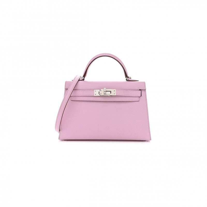 (image for) HERMÈS MASTER EPSOM MINI KELLY II CHERRY BLOSSOM PINK SILVER BUCKLE (19*12*5.5cm)