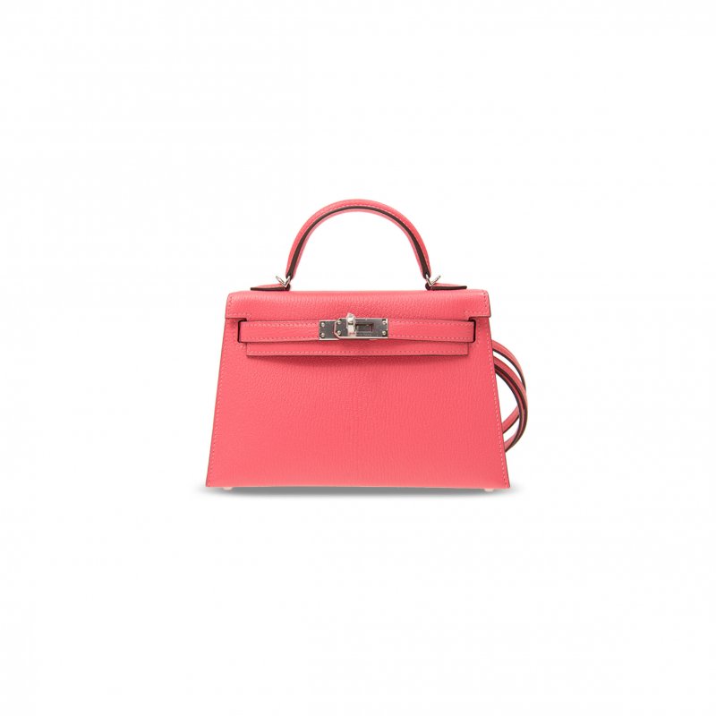 (image for) HERMES MINI KELLY ROSE LIPSTICK CHÈVRE PALLADIUM HARDWARE (19*12*5.5cm)