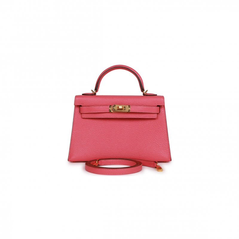 (image for) HERMES MINI KELLY ROSE LIPSTICK CHÈVRE GOLD HARDWARE (19*12*5.5cm)