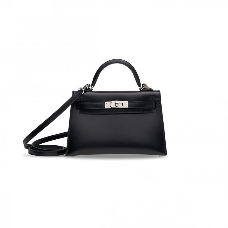 (image for) HERMÈS MINI KELLY II BOX LEATHER WITH PALLADIUM HARDWARE (19*12*5.5cm)