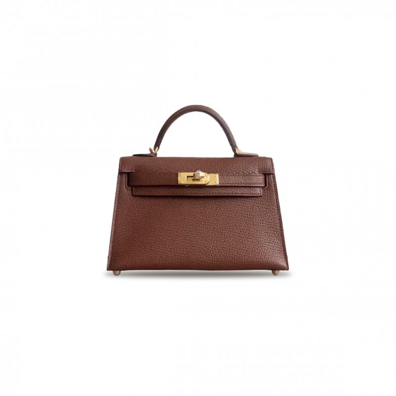 (image for) HERMÈS MINI KELLY II CHEVER GOAT HAVANA (19*12*5.5cm)