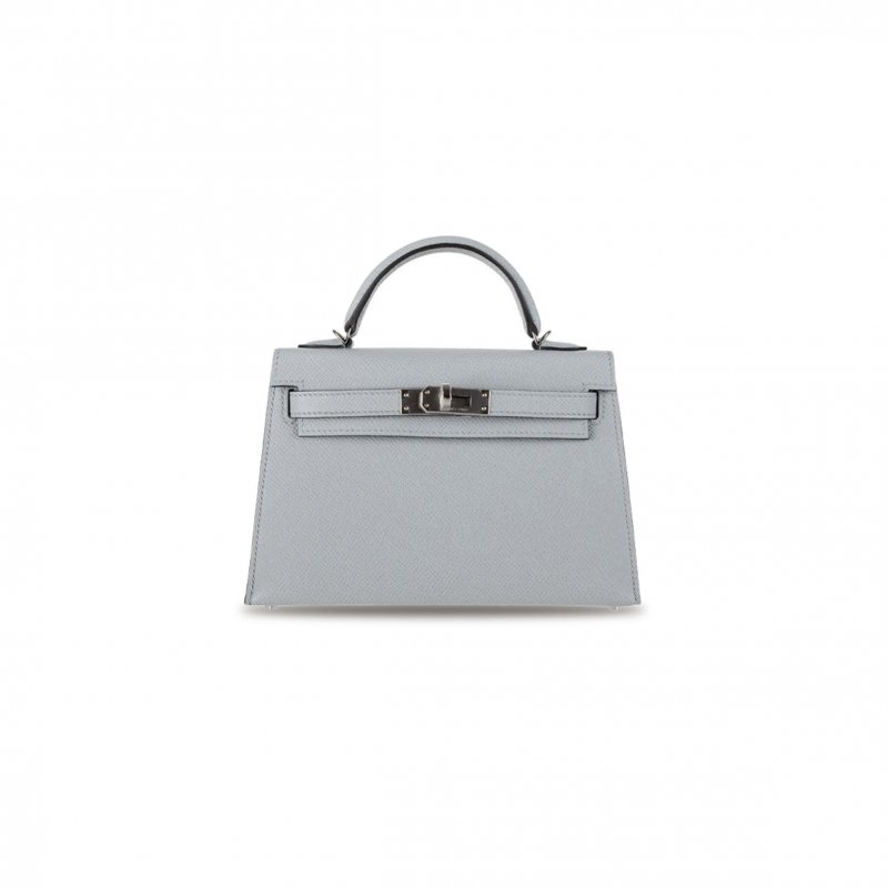 (image for) HERMÈS MINI KELLY II BLUE GLACIER EPSOM LEATHER PALLADIUM HARDWARE (19*12*5.5cm)
