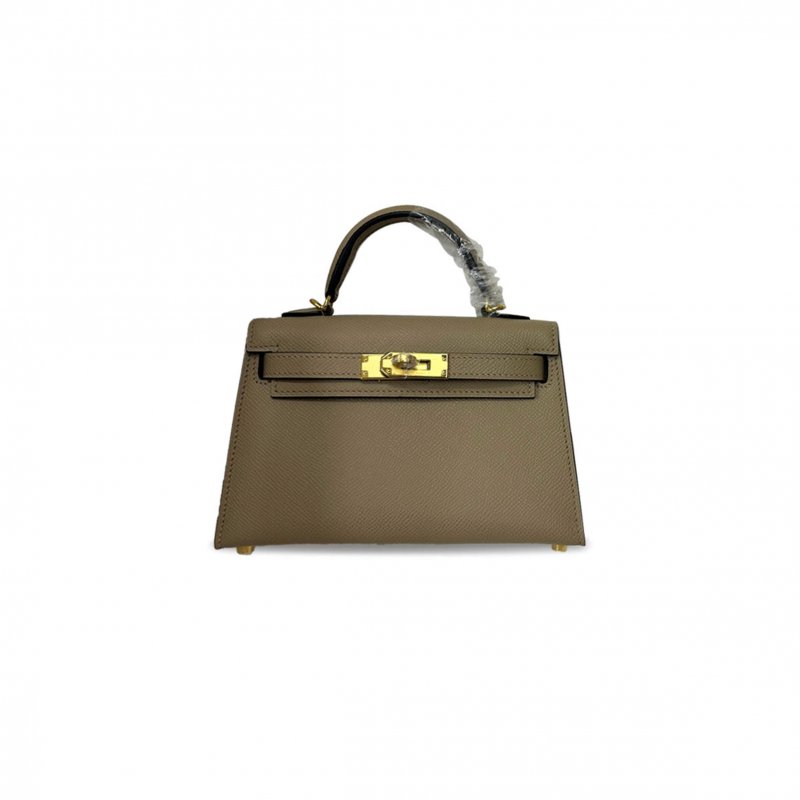 (image for) HERMÈS MINI KELLY II TURTLEDOVE GRAY EPSOM GOLD BUCKLE (19*12*5.5cm)