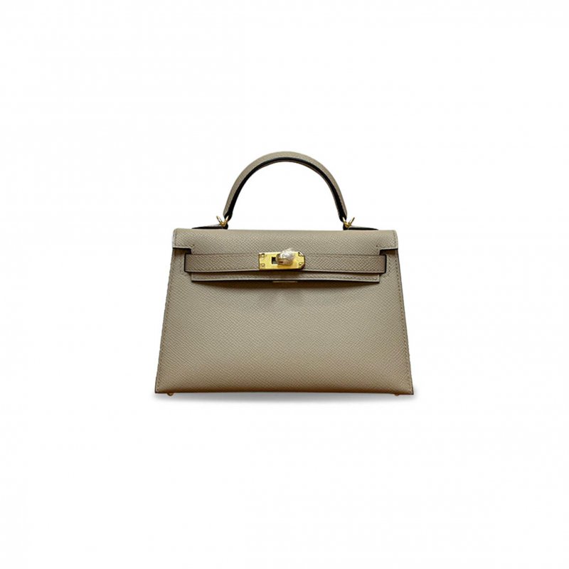 (image for) HERMÈS MINI KELLY II EPSOM TURTLEDOVE GRAY GOLD BUCKLE (19*12*5.5cm)