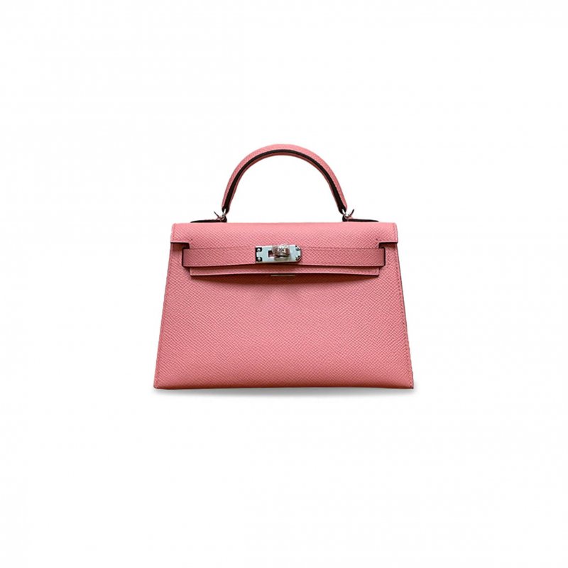 (image for) HERMÈS MINI KELLY II EPSOM MILKSHAKE POWDER SILVER BUCKLE (19*12*5.5cm)